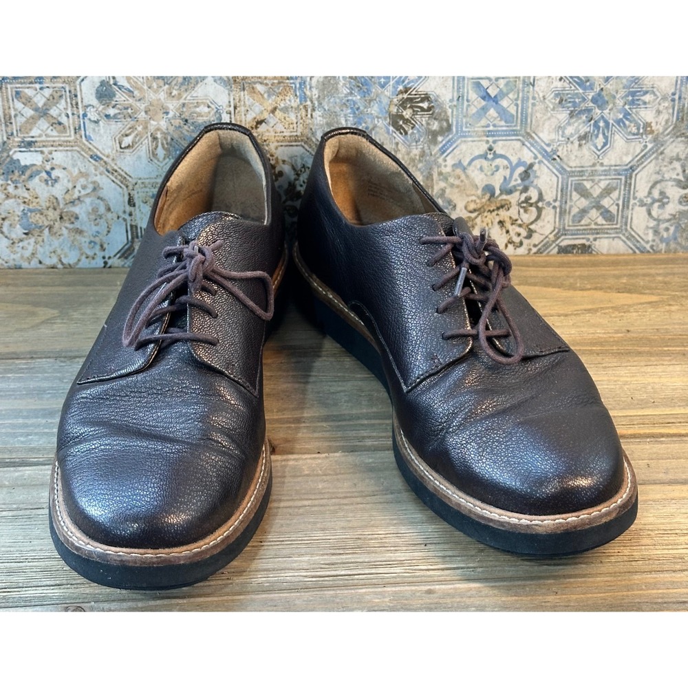 Clarks Artisan Leather Oxfords Metallic Bronze Brown Womens 10 Comfort